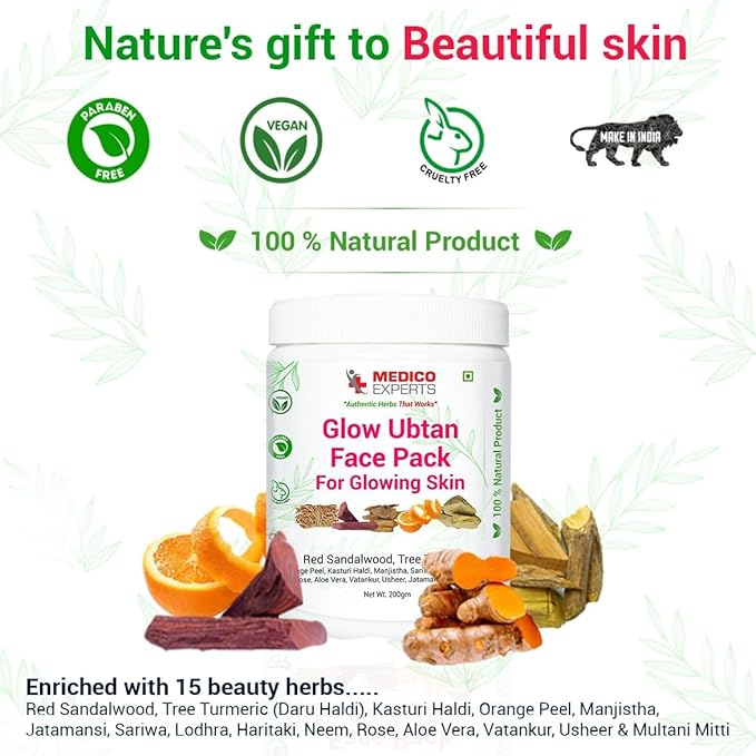 MedicoExperts Glow Ubtan Face Pack for Glowing Skin